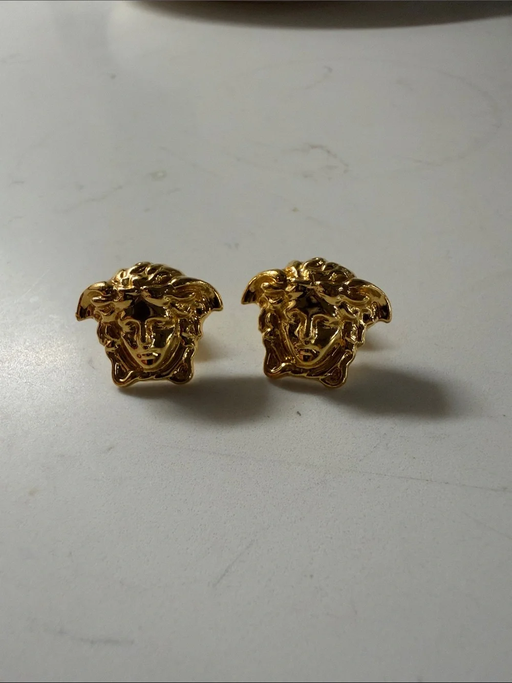 VERSACE Gold Medusa Head Stud Earrings AUTHENTIC